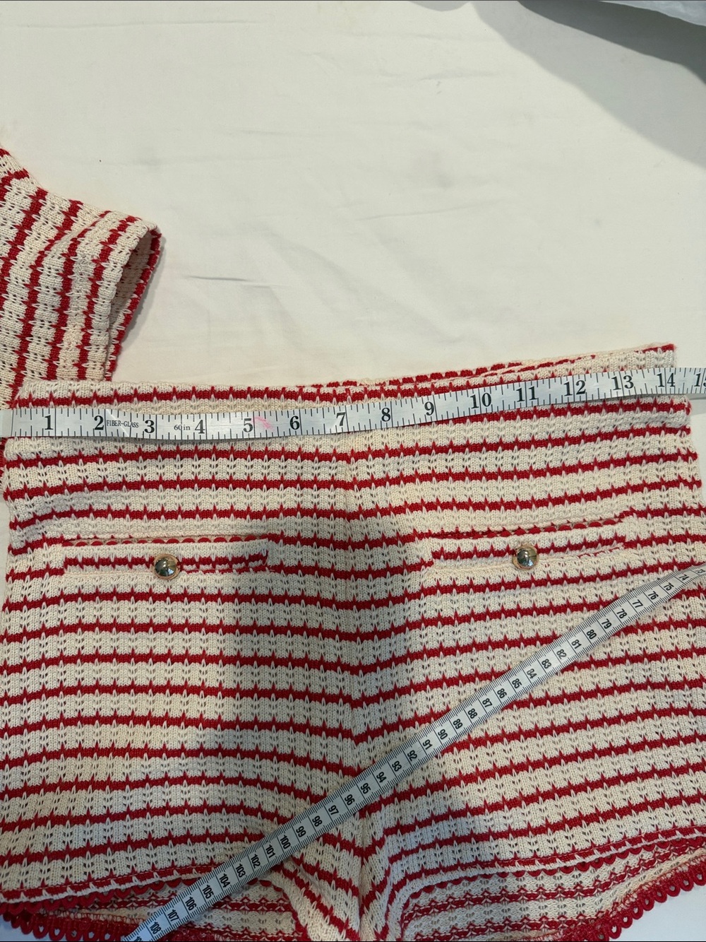 H&M Red and White Striped Crochet Polo Top & Shorts Set - Picture 8 of 10